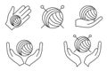 Set icons of handmade. Ball of thread. Concept of handmade. Symbol of knitting.